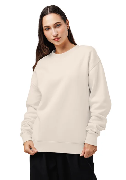 Crewneck sweatshirt in bone, personalized