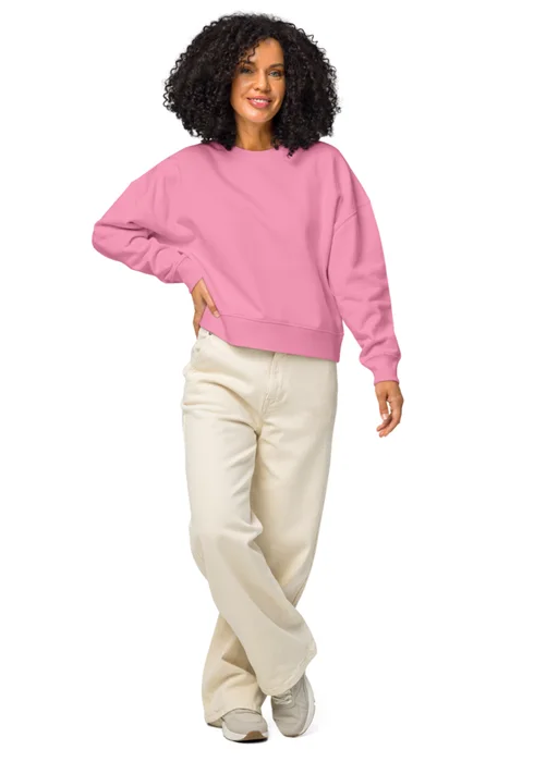 Women's crewneck sweatshirt in bubble pink, personalized